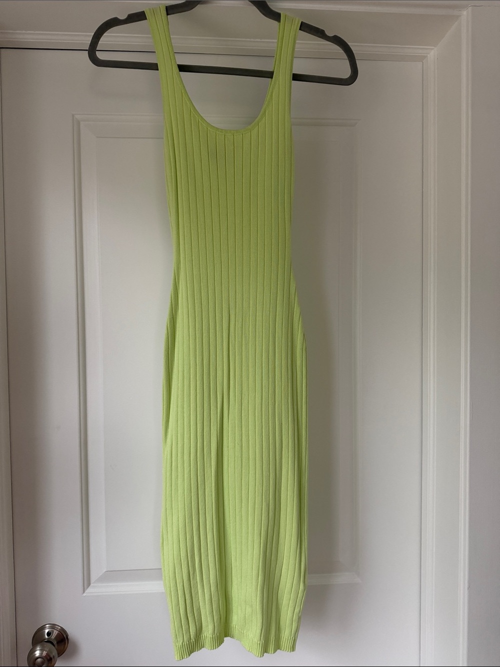 Hera Collection Ribbed Tank Midi Dress in Lime (size M)